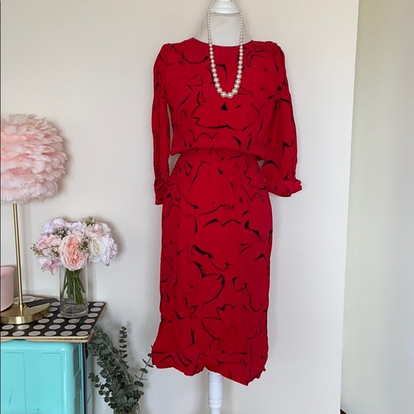 karin stevens Dresses & Skirts - VTG Vintage Karin Stevens Red Dress patterns
